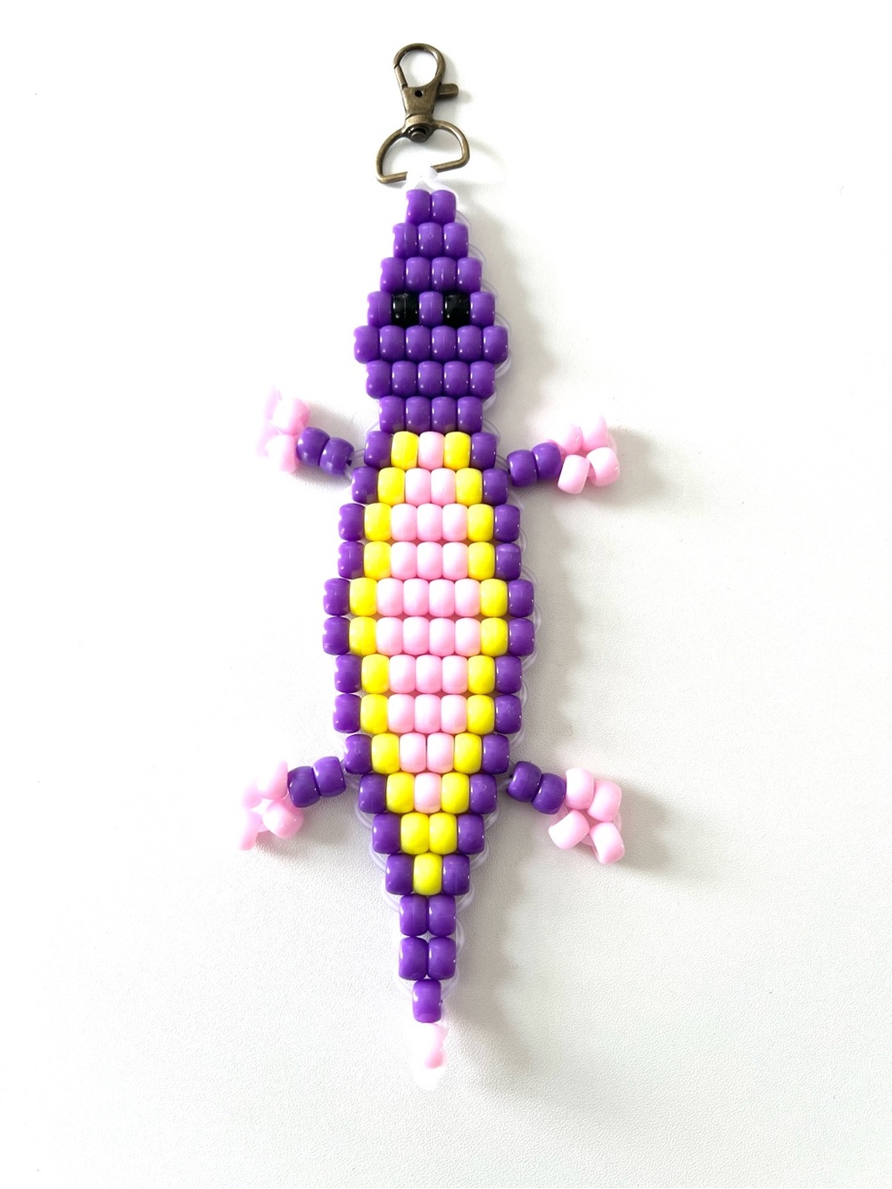 Handmade Beaded Crocodile Keychain 8.5”